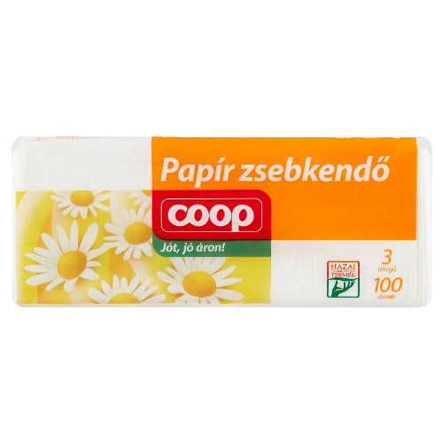 Coop papírzsebkendő 3r. 100db