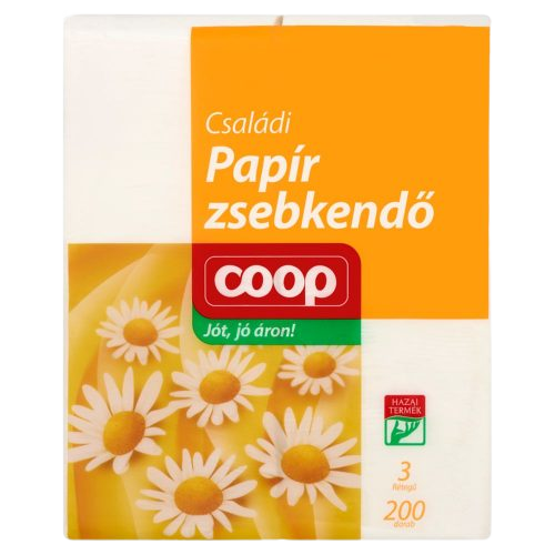 Coop papírzsebkendő 3r. 200db