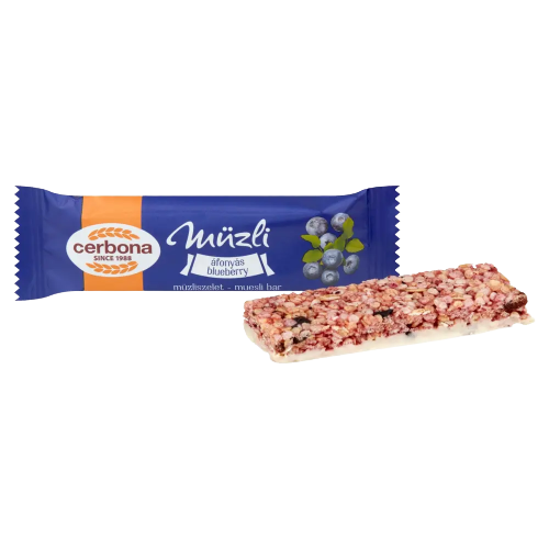 Cerbona müzli szelet áfonyás joghurtos tejbevonattal 20g 