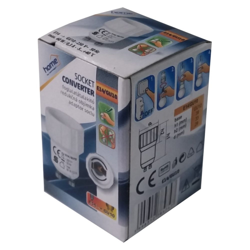 Foglalatátalakító adapter E14/GU10