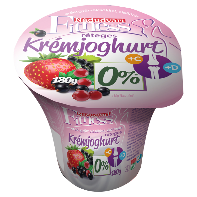 Nádudvari réteges krémjoghurt fittness 0% erdeigy. 180g