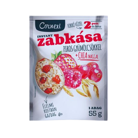 Cornexi zabkása 55g piros gyümölcsös chia magos