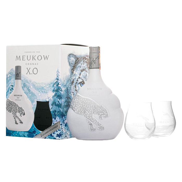 Meukow XO cognac ice panther pdd+pohár 40% 700ml