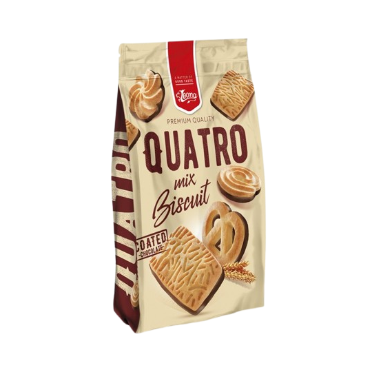 Leona quatro kakaós bev. részben mártott keksz 300g