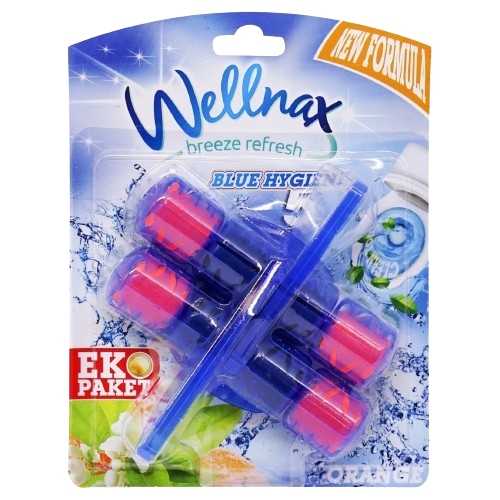 Wellnax wc friss. blue water narancs vir. 2*50g