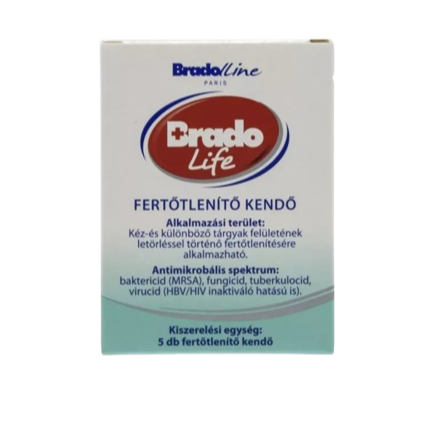 Bradolife fertőtlenítő kendő 5db