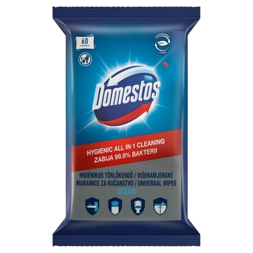 Domestos fert. törlőkendő 60db Ocean