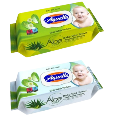 Aquella nedves baba törlőkendő aloe vera 120db