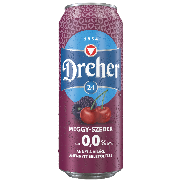 Dréher 24 Meggy-szeder ízű alkoholmentes sör 0,5l DRS