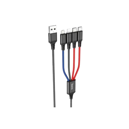 HOCO X76 4IN1 LIGHTNING - TYPE-C - TYPE-C - MICRO USB KÁBEL 1m
