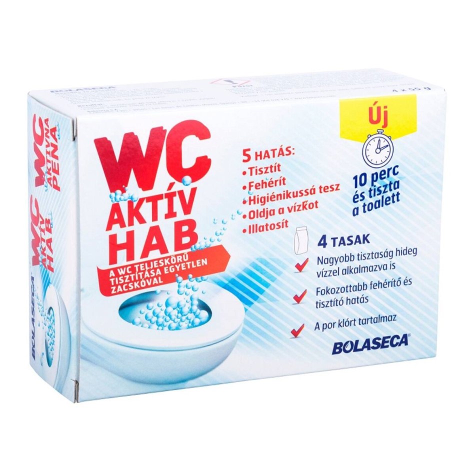 Bolaseca wc tisztító aktív hab 4x55g