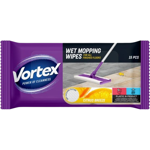 Vortex Nedves felmosó T.kendő 15db Citru