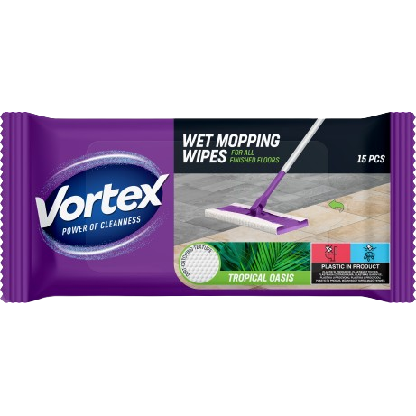 Vortex Nedves felmosó T.kendő 15db Tróp