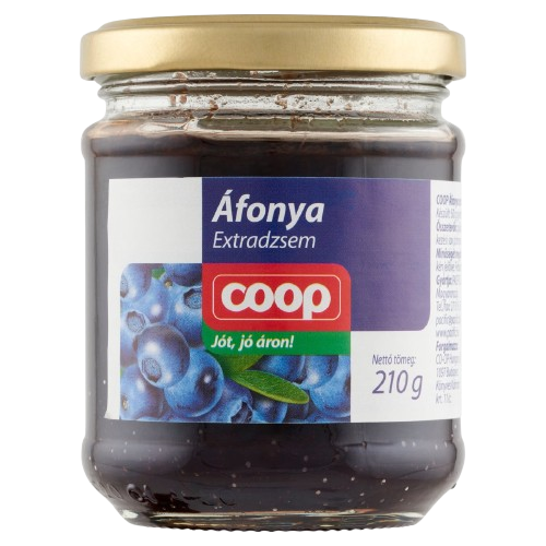 Coop áfonya extra dzsem 210g