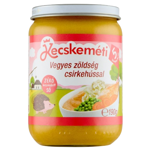 Kecskeméti bébiétel vegyes zöldség csirkehússal 5hó 190g