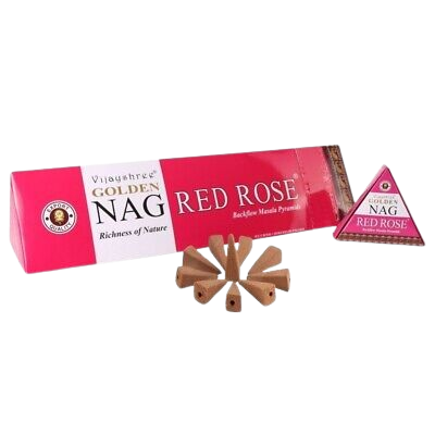 Golden back flow cones füstölő 10dbos red rose