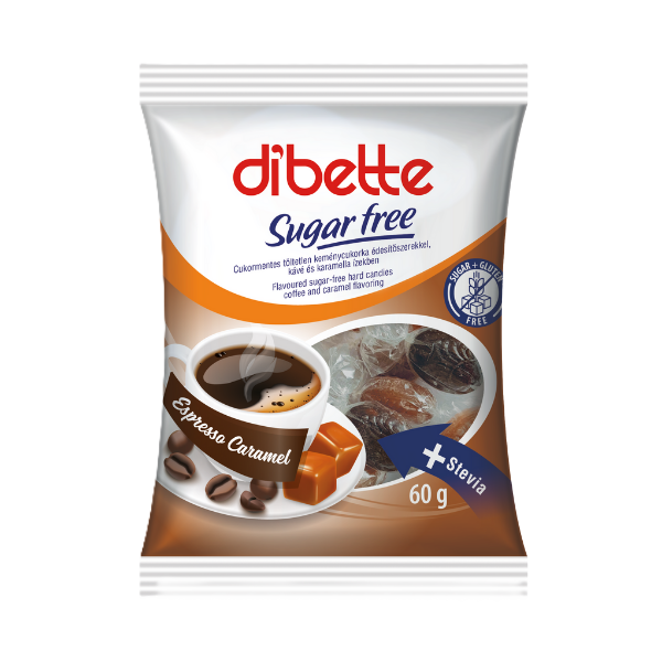 Dibette Sugar free Espresso,karamellízű cukorka 60g