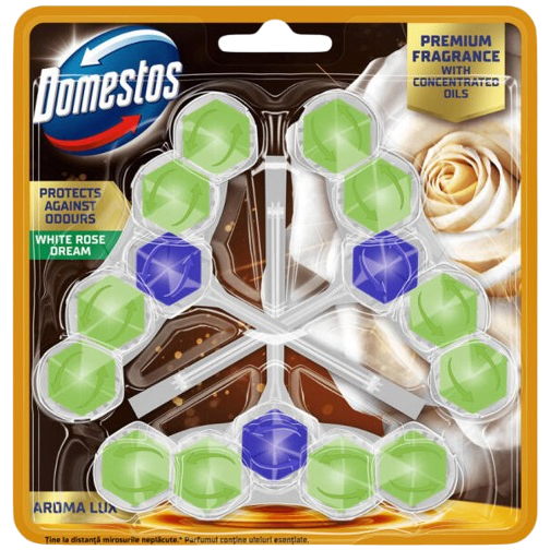 Domestos power5 trio premium wc-rúd 3*50g lux white rose