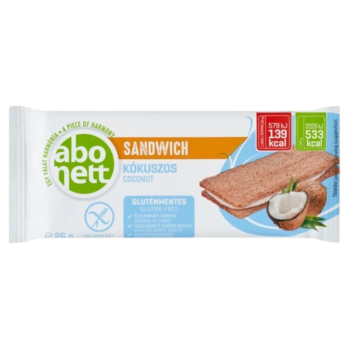 GM. Abonett Kókuszos szendvics szelet, gluténmentes, 26 g