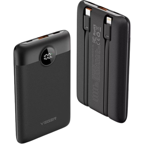 VEGER C11 (W1170) PD22.5W POWER BANK 10000MAH FEKETE