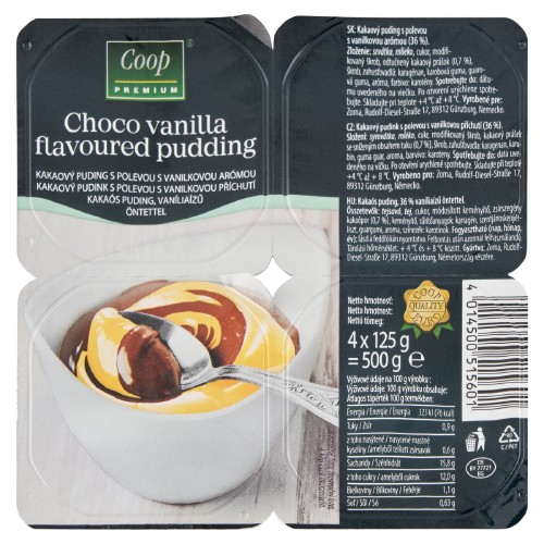 Coop prémium puding 4*125g csoki vanília