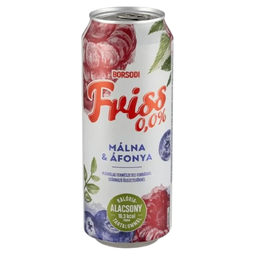 Borsodi Friss málna-áfonya 0% 0,5l -DRS