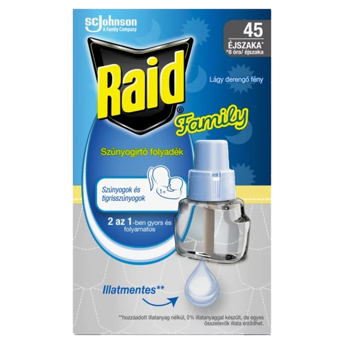 Raid elektr.párologtató utt. Family 45 éj