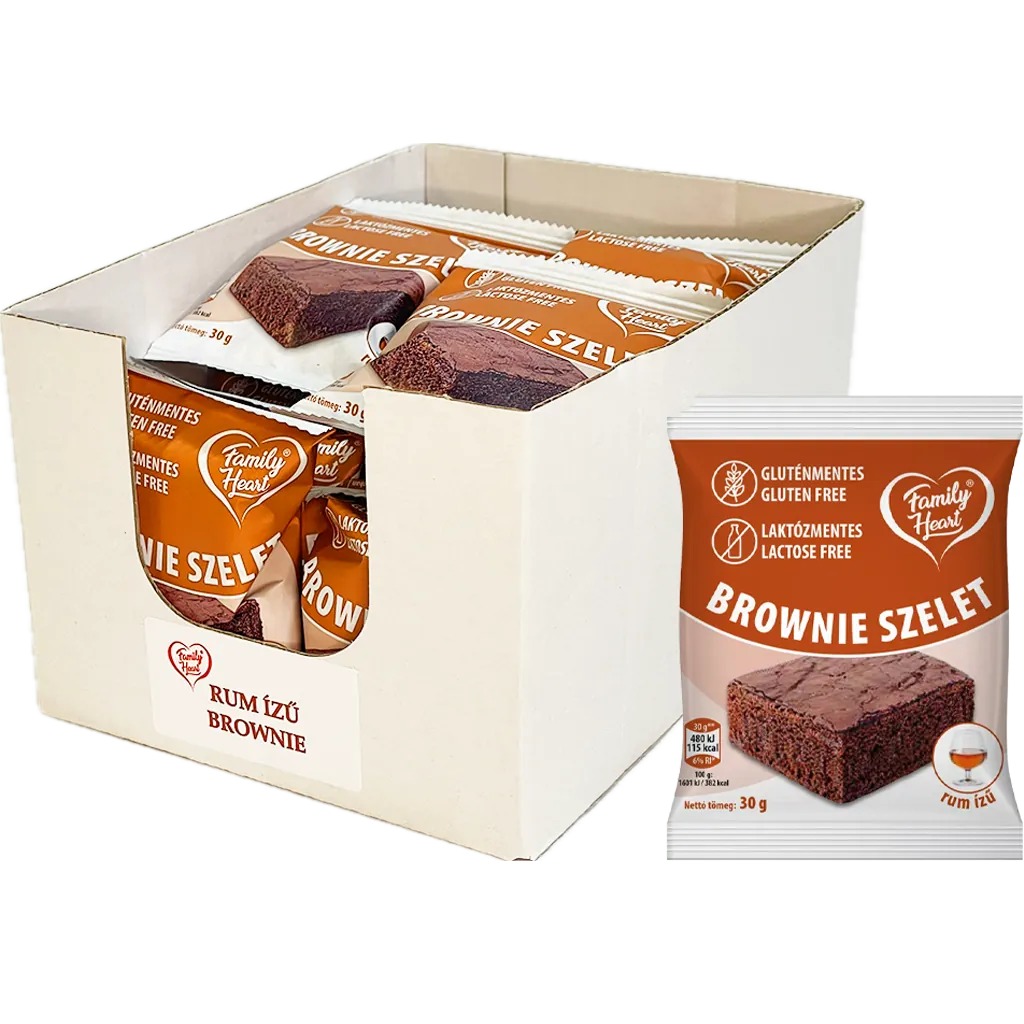 GM. FAMILY HEART BROWNIE SZELET RUM ÍZŰ LAKTÓZMENTES 30G