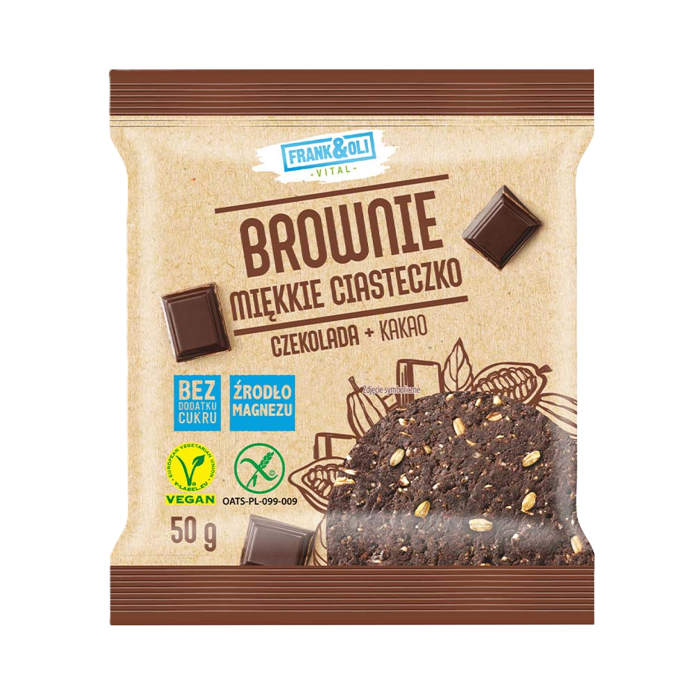 Frank & Oli Brownie kakaós és csokis süti 50g