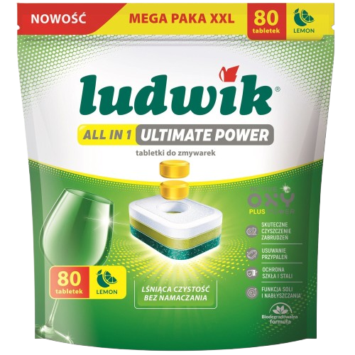Ludwik mosogatógép tabletta all in 1 Ultimate Power 80db citrom