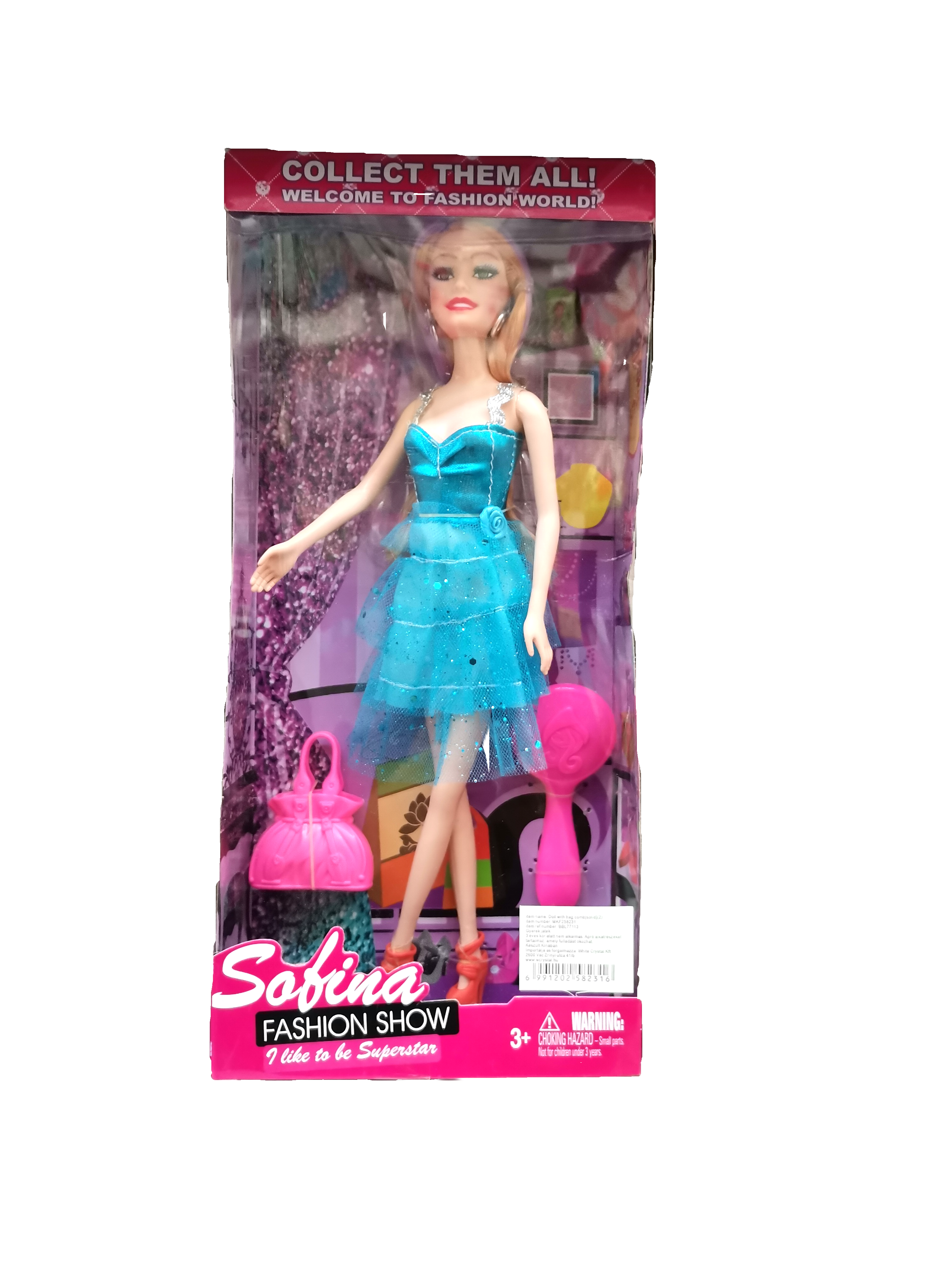 Nicky Sabina divatbaba táskával 