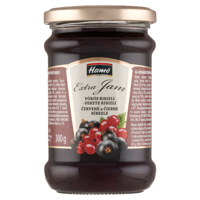 Hamé extradzsem vörös-fekete ribizli 300g