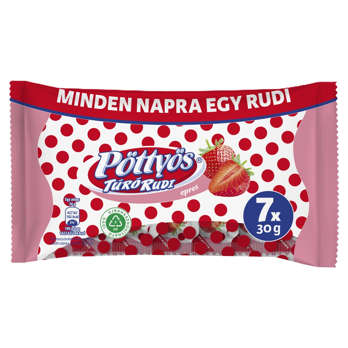 Pöttyös Túró Rudi epres 7*30g 