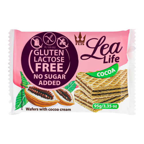 Lea Life glutén- és laktózmentes kakaós ostya 95g    