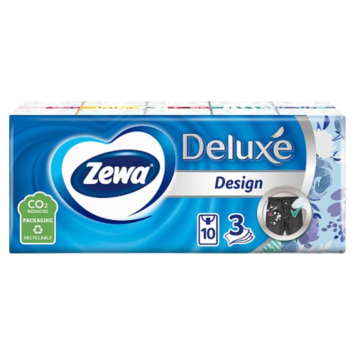 Zewa Deluxe Design 3 rétegű papírzsebkendő 10x10db