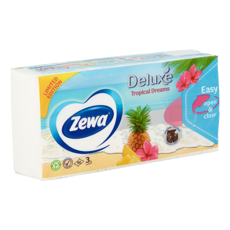 Zewa Deluxe Trópusi 3 rétegű papírzsebkendő 90db