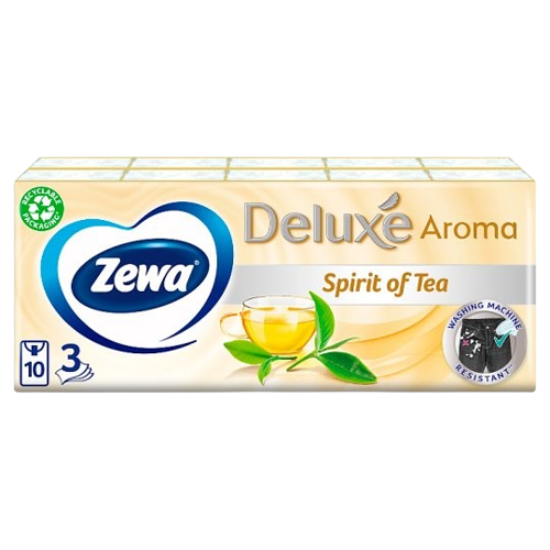 Zewa Deluxe Spirit of Tea 3 rétegű papírzsebkendő 10x10db